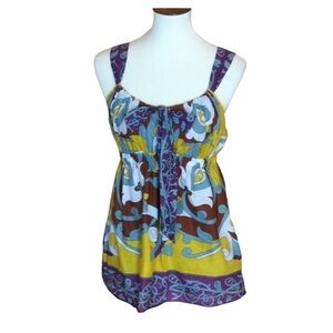 Nicole by Nicole Miller retro print summer top Size Small
